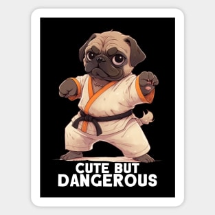 Pug Cute But Dangerous Funny Dog Design Sticker